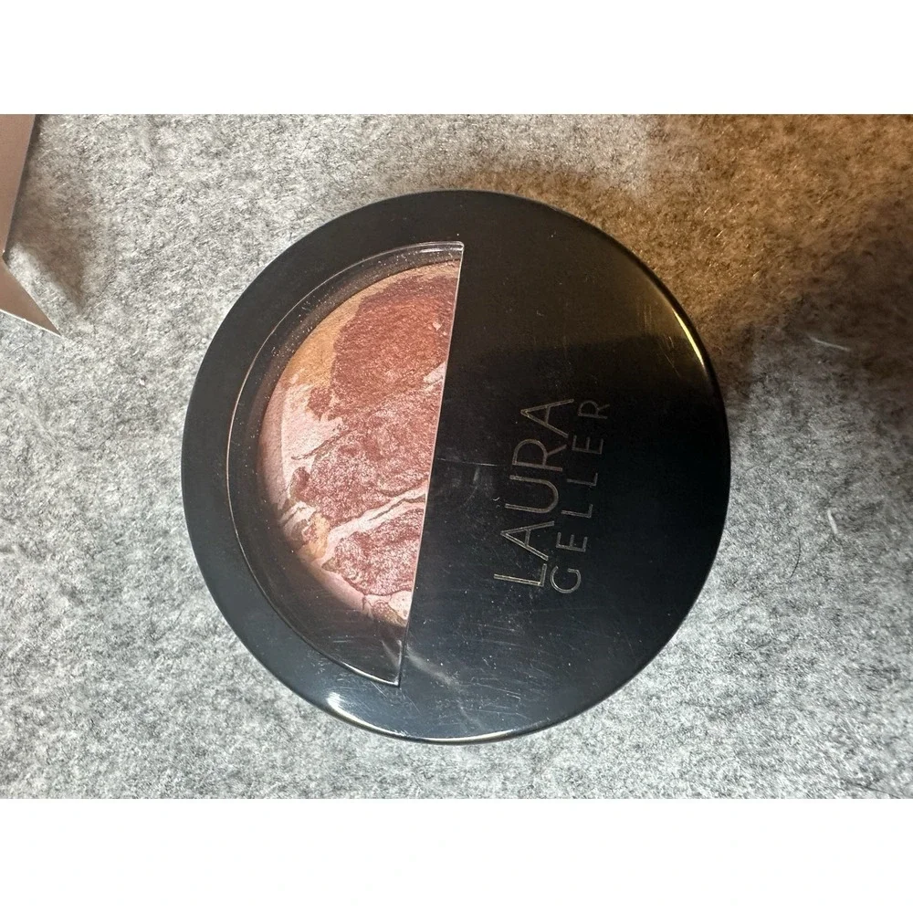 LAURA Geller Baked Blush-N-Bronze Marbelized 2-IN-1 (Earthy Bronze) 0.30 oz New